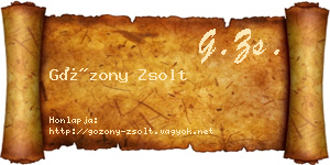 Gózony Zsolt névjegykártya